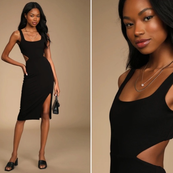 LULU's Sexy Resort Vacation Casual Date Night Cutout Bodycon Midi Dress - Picture 1 of 5